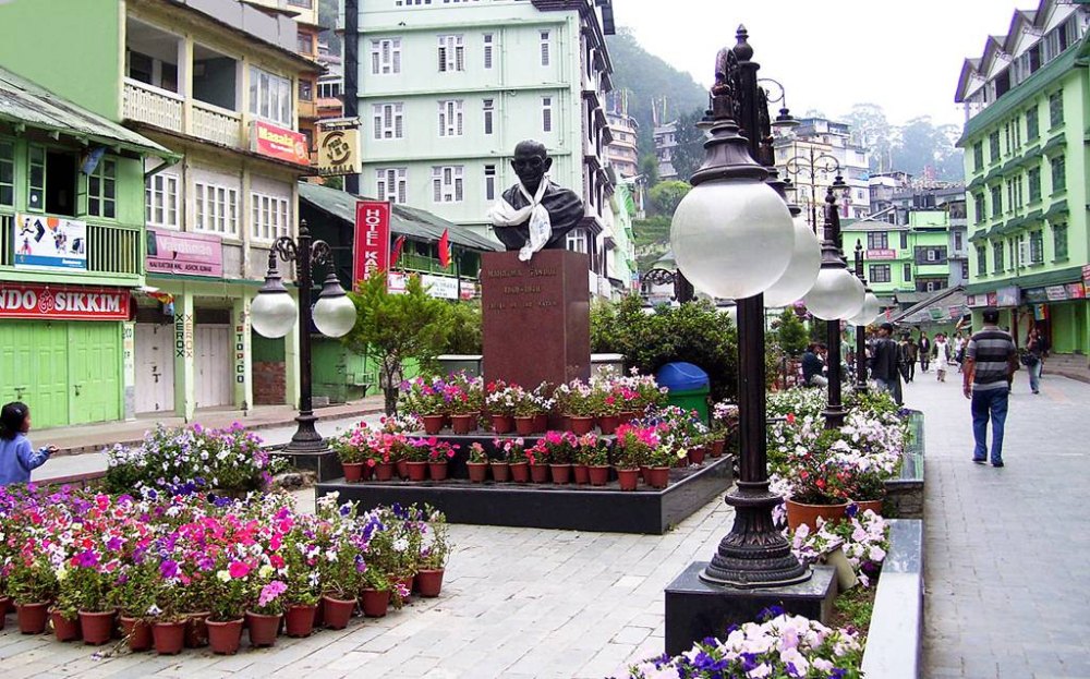 Colorful prayer flags at Rumtek Monastery in Gangtok