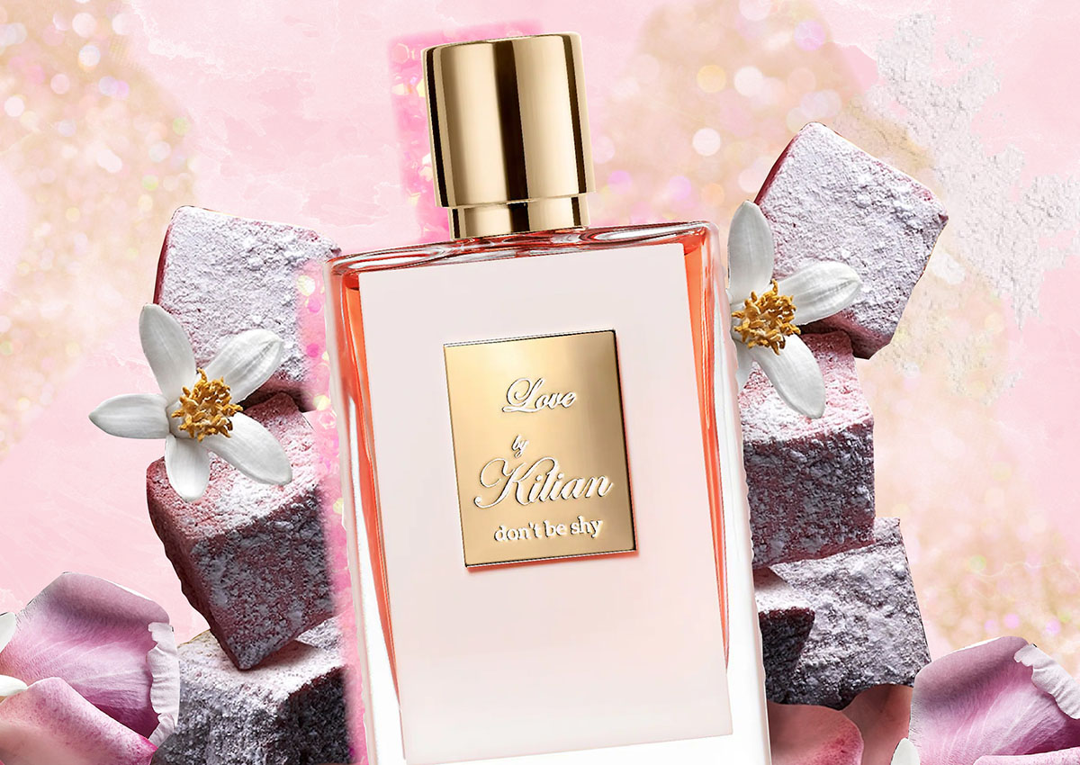 Kilian Love luxury perfume collection displayed on a vanity